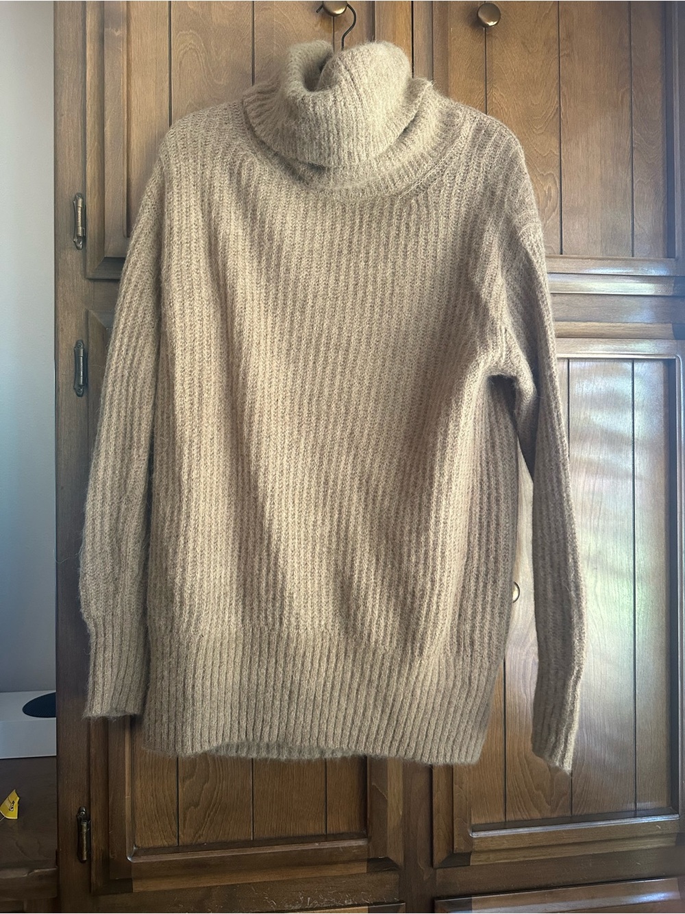 Everlane Ribbed Turtleneck Sweater - Beige